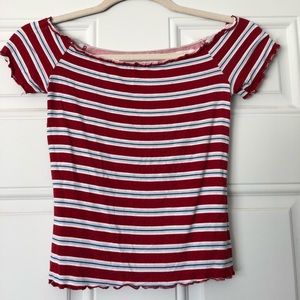 Pacsun Stripped Off The Shoulder Top